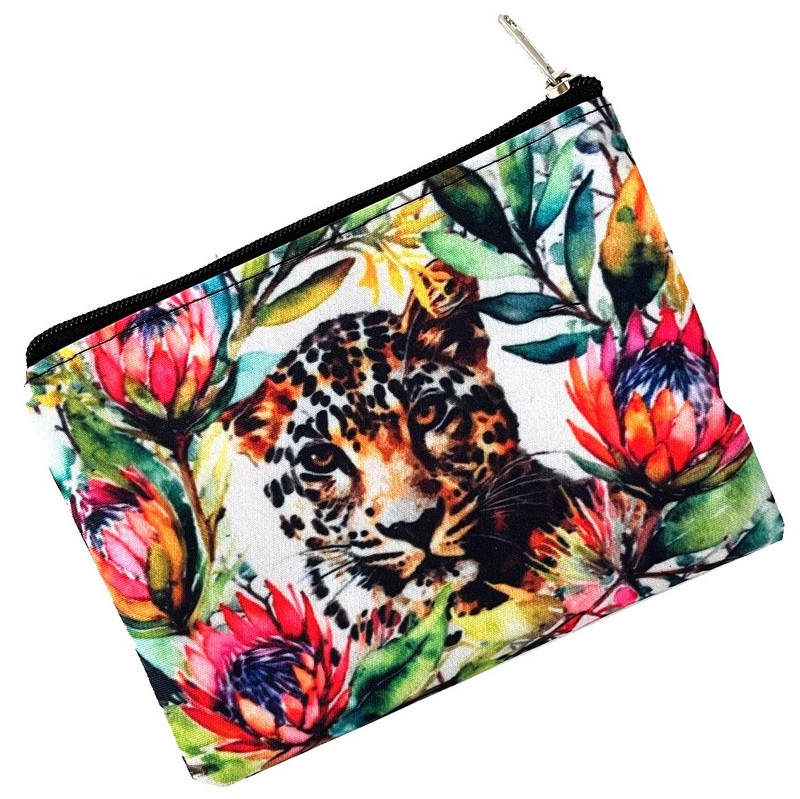 Maxi Material Make up Bag: Leopard
